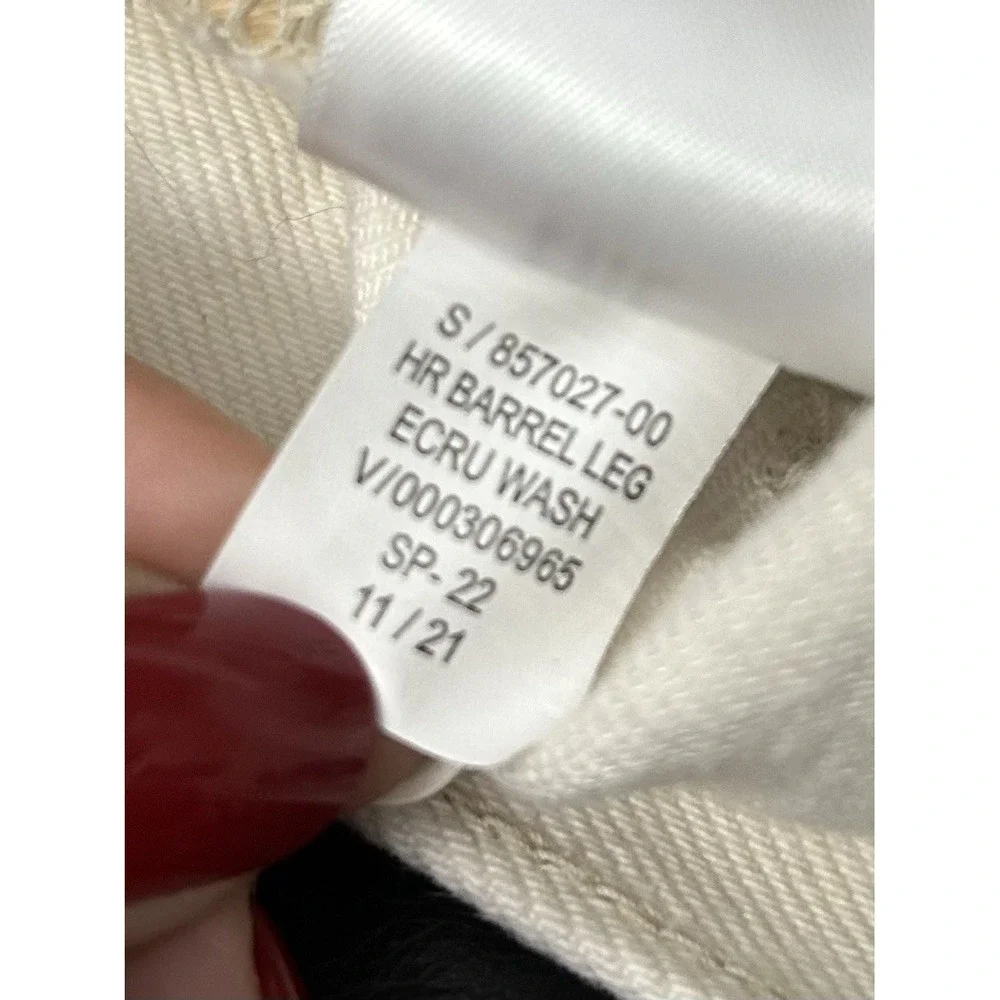 Banana Republic Women's High Rise Barrel Fit Jeans -Size 30- Ecru Off White
